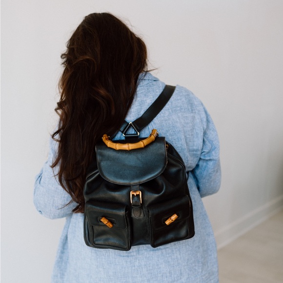 GUCCI Bamboo Leather Backpack - Picture 8 of 12